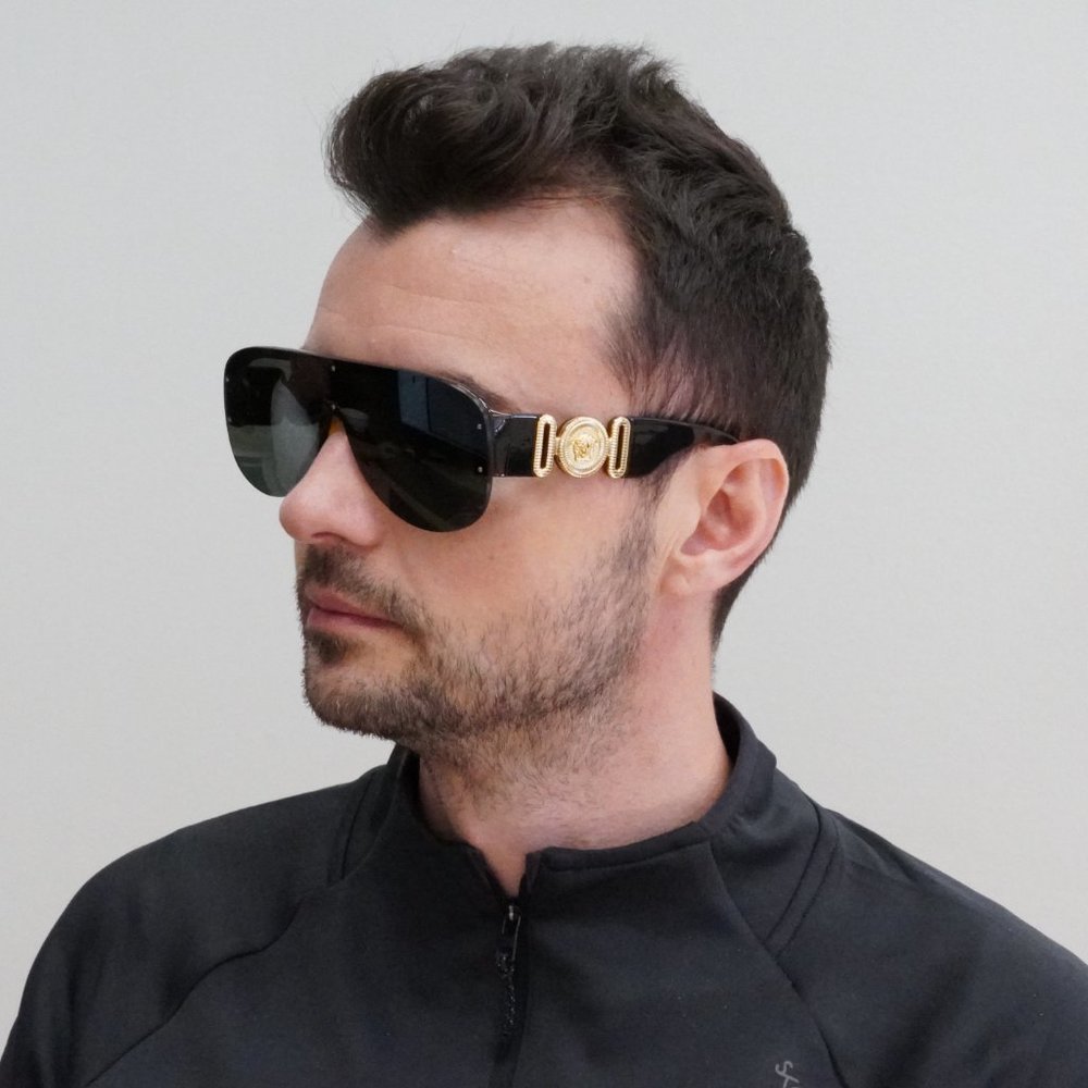 💯 NEW VERSACE VE4391 531771 HAVANA DARK GREEN MASK SUNGLASSES - Picture 8 of 12